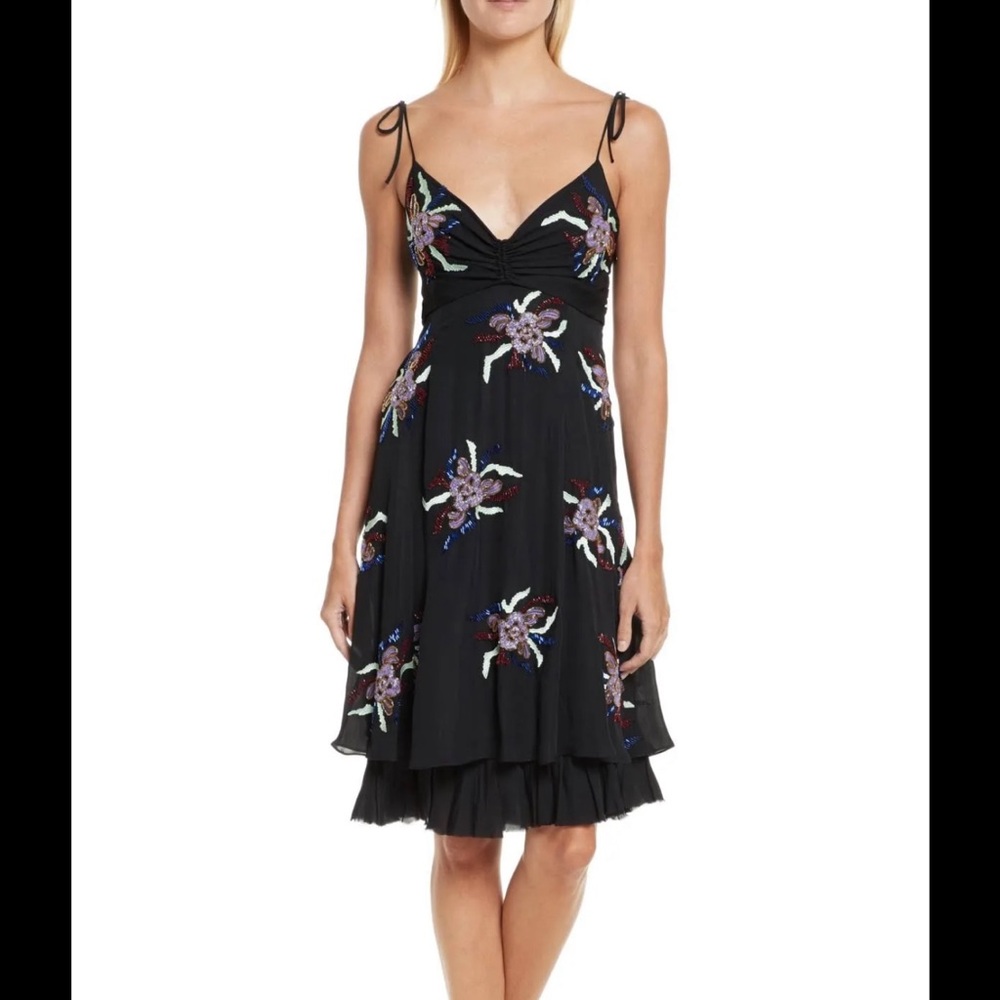 Cinq a Sept Silk Embellished Dress 8 $695